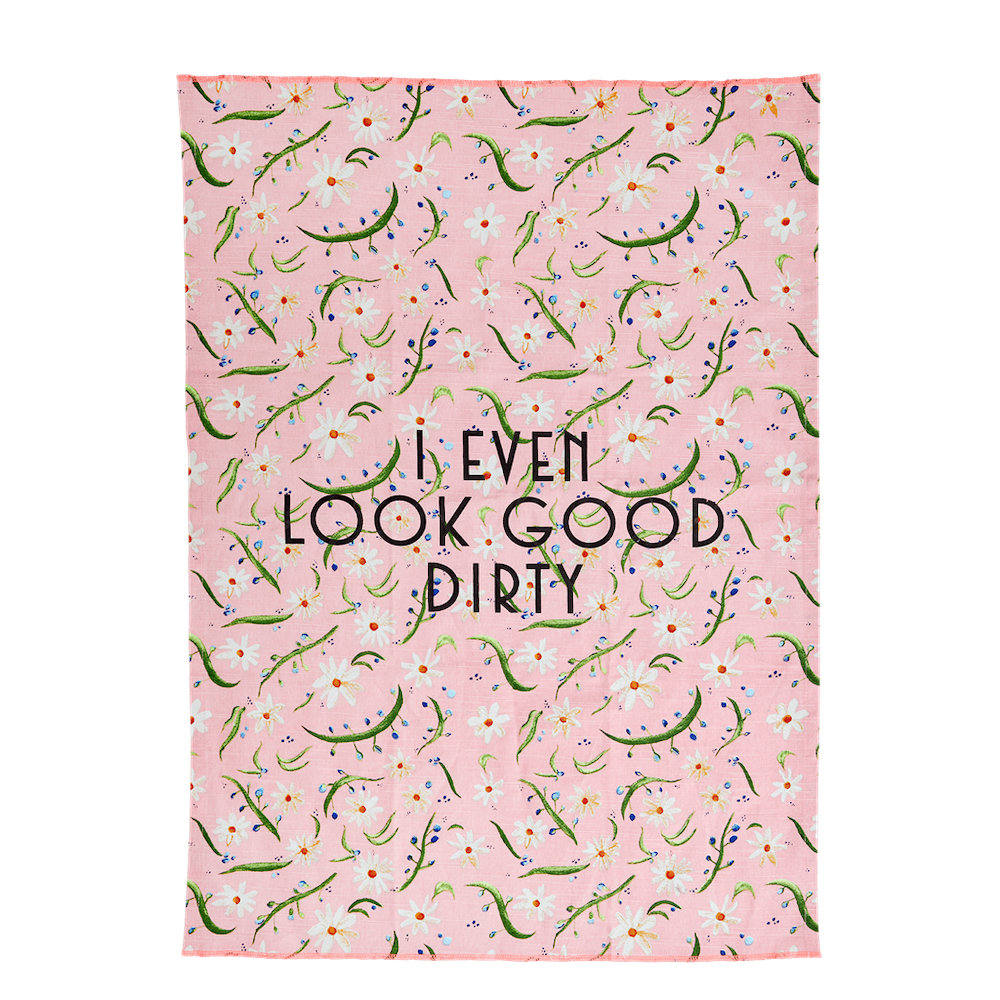 Delightful Daisy Print Cotton Tea Towel By Rice DK